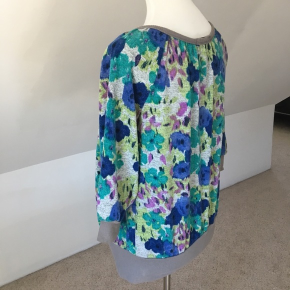 Watercolored 3/4 Sleeve Full Buttoned Cardigan - Picture 4 of 8